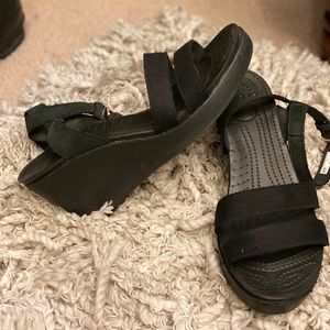 CROCS Ankle Strap Wedge Sandals
